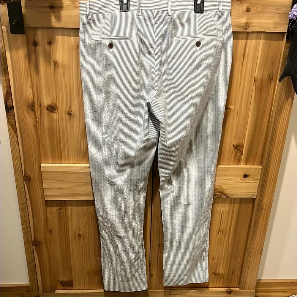 J. Crew Men's Classic Blue and White Pinstripe Pants